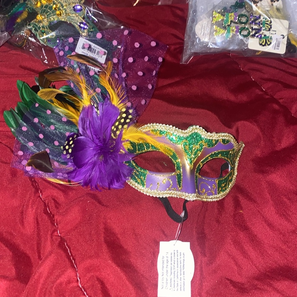 Mardi Gras feathered and lace mask! - Picture 3 of 4